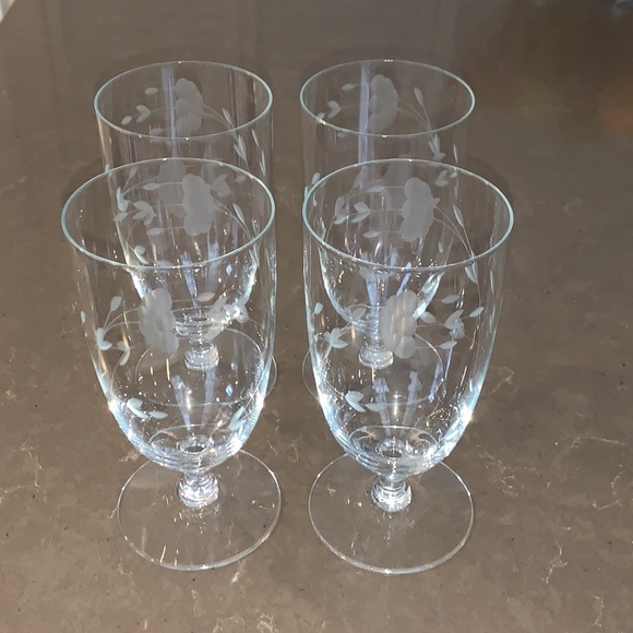 ❌SOLD❌NiB 4 Vtg Princess House Heritage Crystal Stemmed Iced Tea Glasses 12oz - Picture 2 of 8